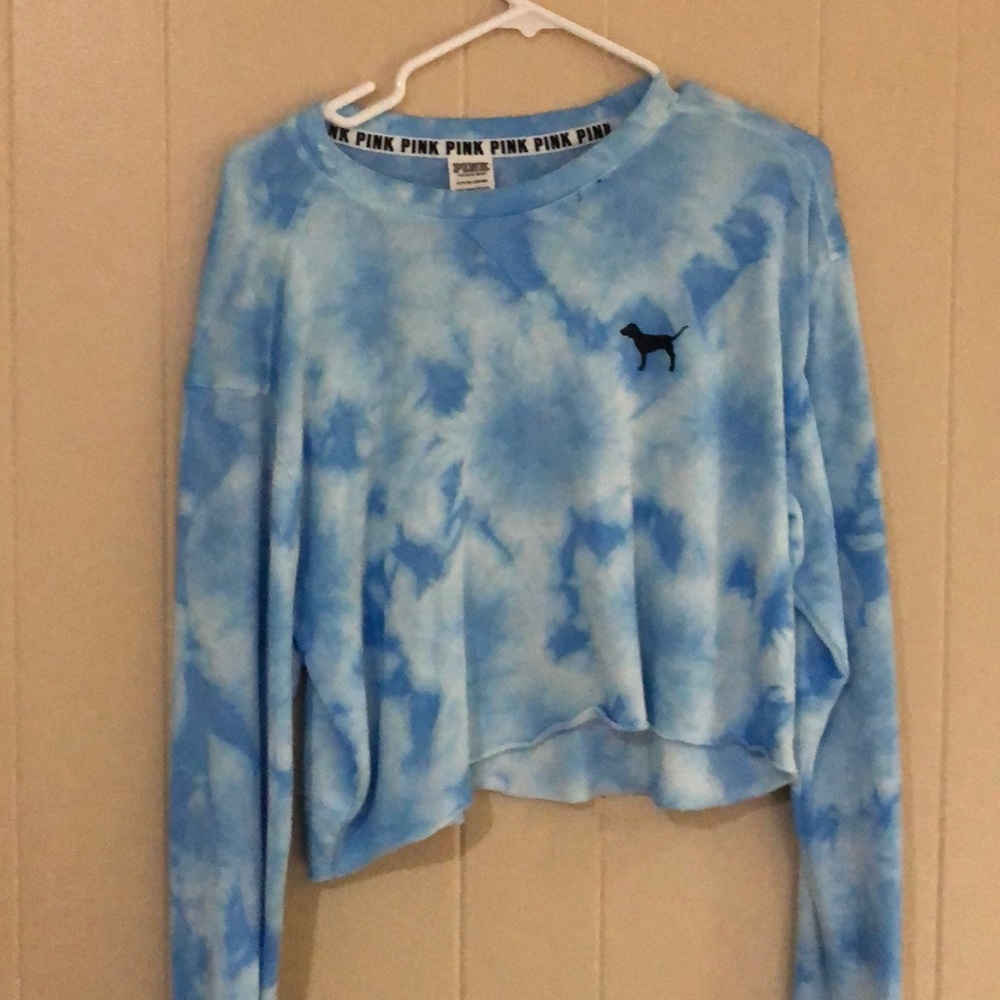 Cropped tie die sweatshirt